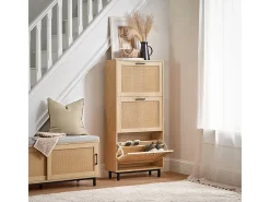 Organizador para Zapatos Estrecho con 3 Solapas Zapatero de Entrada 60 x 24 x 127 cm Madera FSR155-N SoBuy ES
