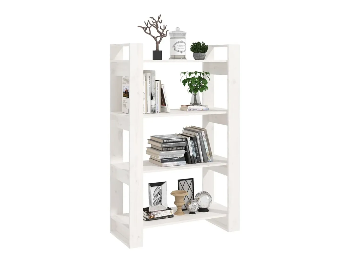 Orven Estantería/divisor de espacios madera pino blanco 80x35x125 cm