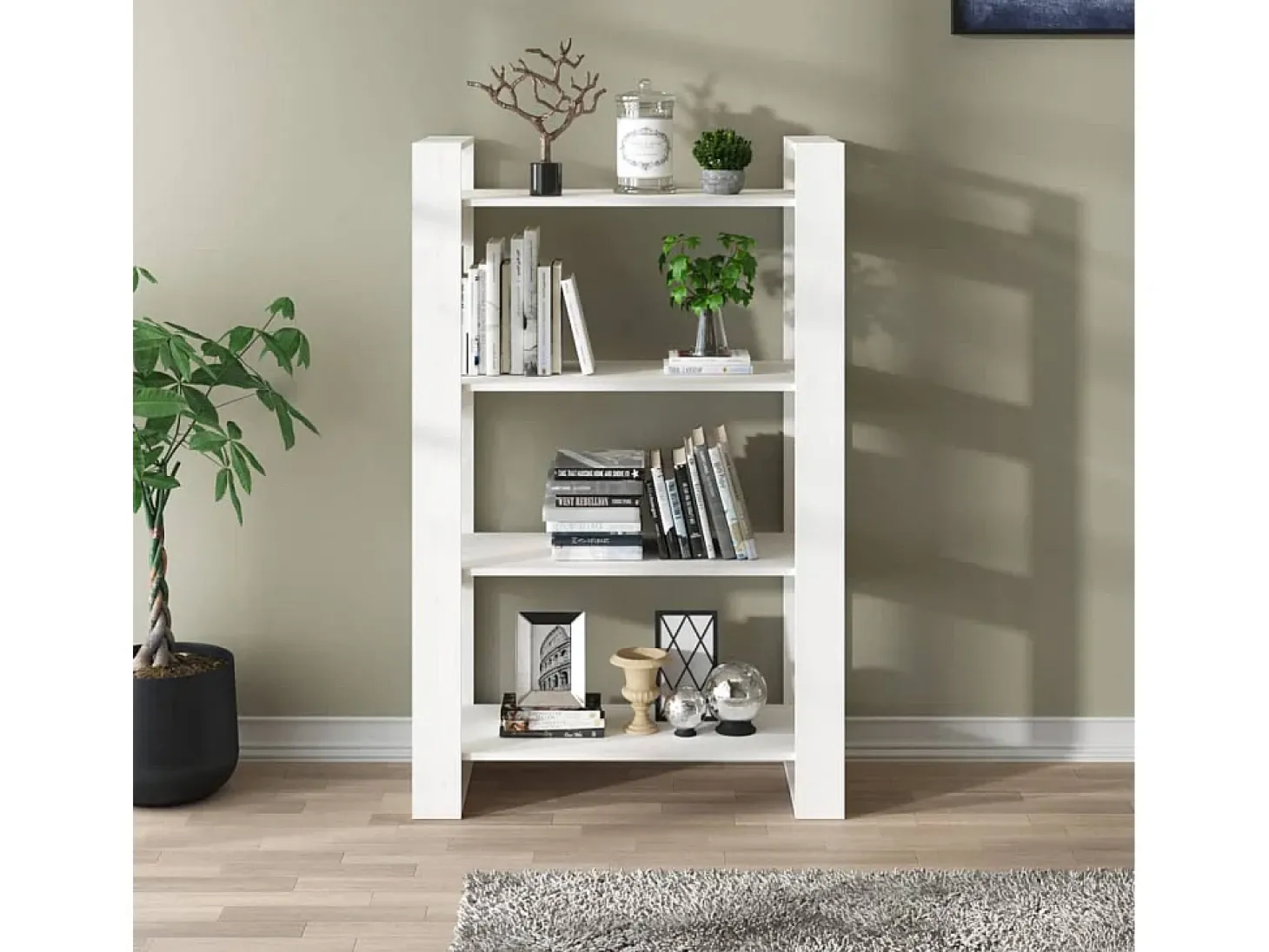 Orven Estantería/divisor de espacios madera pino blanco 80x35x125 cm
