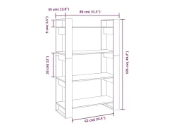 Orven Estantería/divisor de espacios madera pino blanco 80x35x125 cm