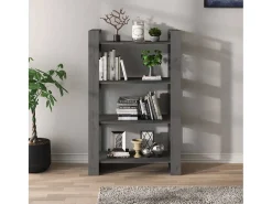 Orven Estantería/divisor de espacios madera de pino gris 80x35x125 cm