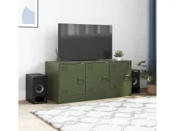 Ovdir Mueble de TV de acero verde oliva 99x39x44 cm