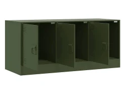 Ovdir Mueble de TV de acero verde oliva 99x39x44 cm