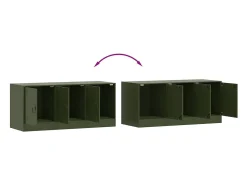 Ovdir Mueble de TV de acero verde oliva 99x39x44 cm