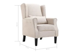 Ovrik Sillón de tela beige