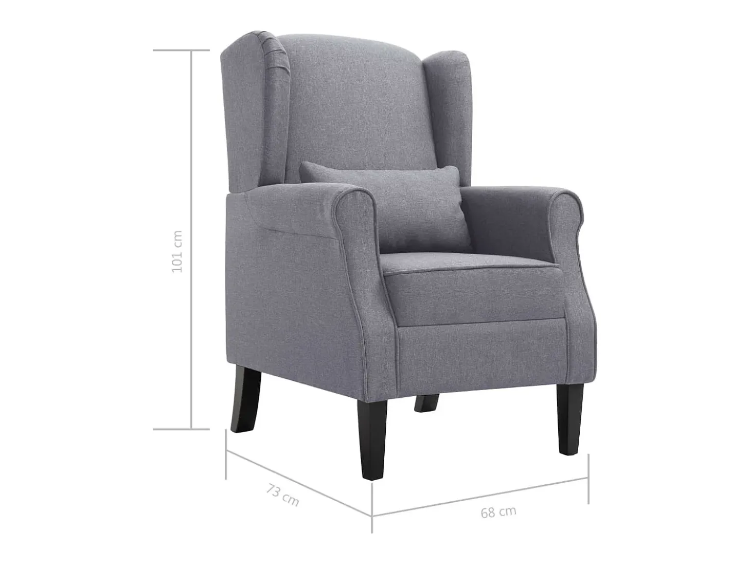 Ovrik Sillón de tela gris oscuro