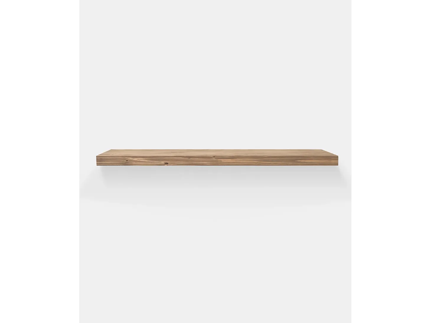 Pack 2 estanterías de madera maciza flotante roble oscuro 120x3,2x20cm - MELVA - DECOWOOD