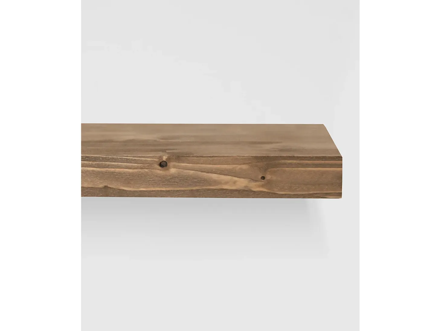 Pack 2 estanterías de madera maciza flotante roble oscuro 120x3,2x20cm - MELVA - DECOWOOD