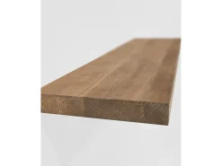 Pack 2 estanterías de madera maciza flotante roble oscuro 120x3,2x20cm - MELVA - DECOWOOD