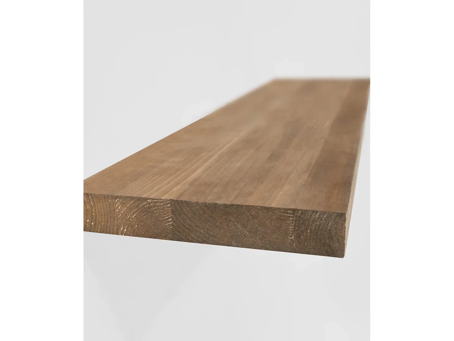 Pack 2 estanterías de madera maciza flotante roble oscuro 120x3,2x20cm - MELVA - DECOWOOD