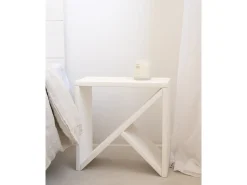 Pack 2 mesitas de madera maciza en tono blanco de 50x50cm - STOKE - DECOWOOD