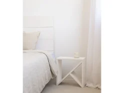 Pack 2 mesitas de madera maciza en tono blanco de 40x40cm - STOKE - DECOWOOD