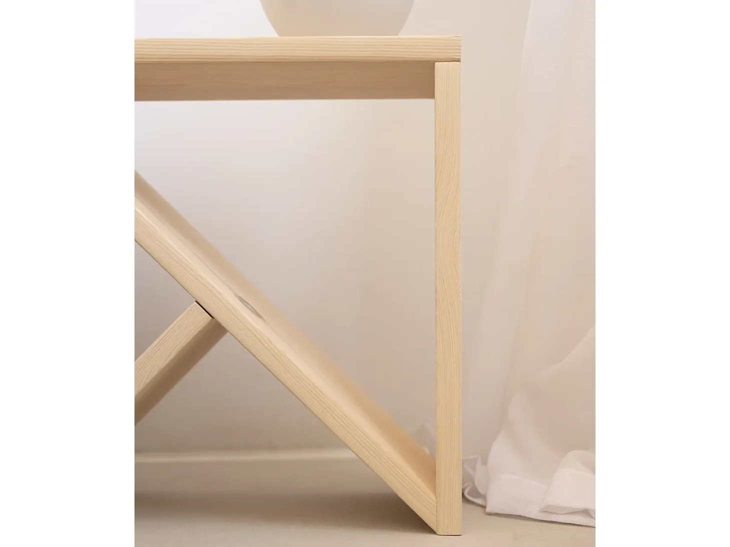 Pack 2 mesitas de madera maciza en tono natural de 50x50cm - STOKE - DECOWOOD