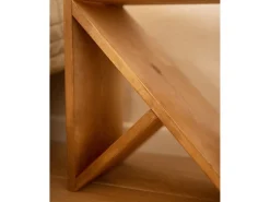 Pack 2 mesitas de madera maciza en tono roble oscuro de 50x50cm - STOKE - DECOWOOD
