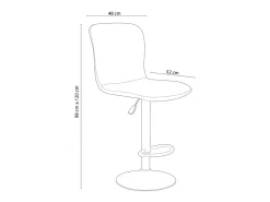 Pack de 2 taburetes altos Britain altura regulable con reposapiés gris 98-120x48x52 cm Adec