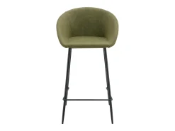 Pack de 2 taburetes de bar ACHILLE de polipiel verde - HAPPY GARDEN