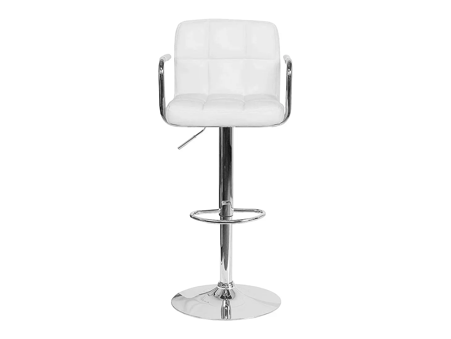Pack de 2 taburetes de bar blancos con reposabrazos MIKE