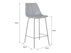 Pack de 2 taburetes de bar vintage LUCIEN naranja cognac Altura del asiento 65cm