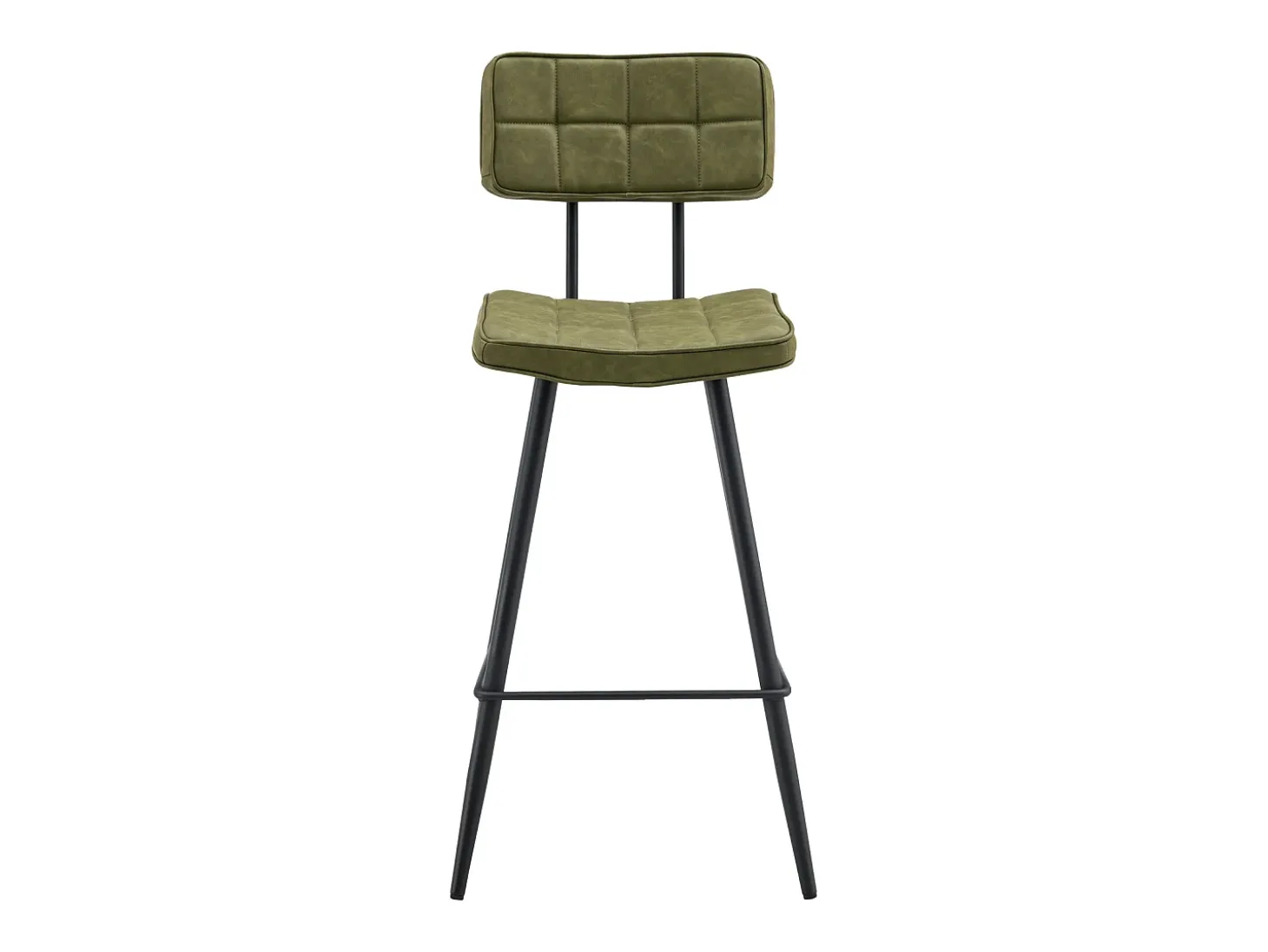 Pack de 2 taburetes de bar FERNAND de polipiel verde - HAPPY GARDEN