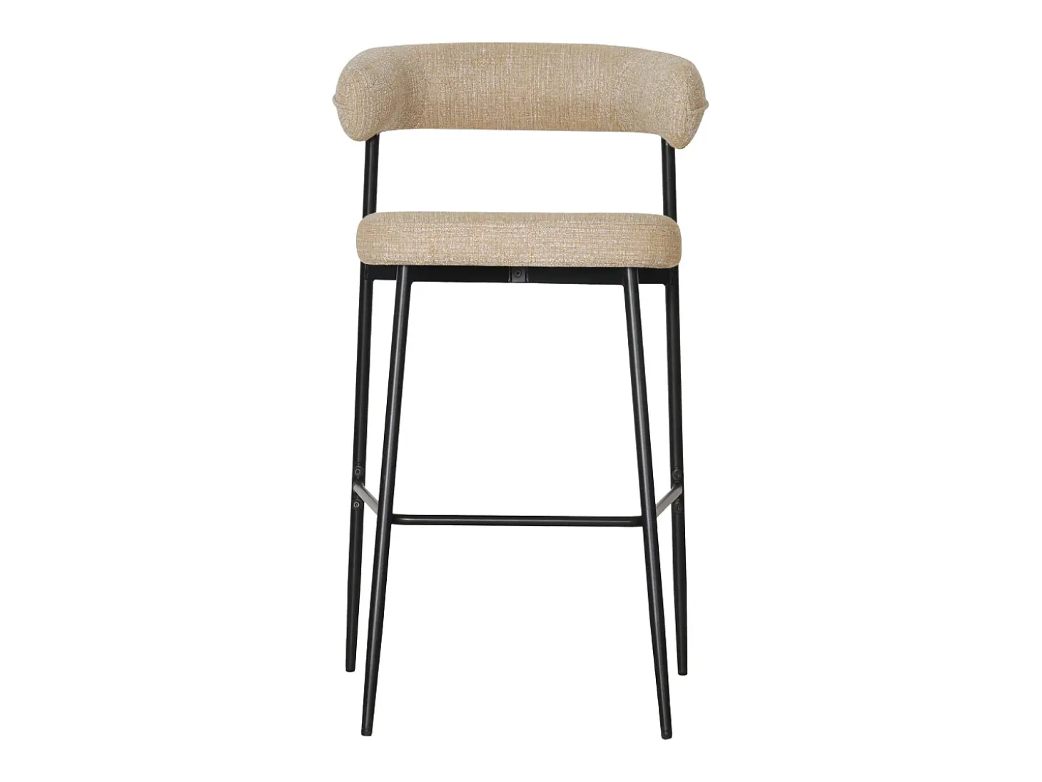 Pack de 2 taburetes de bar THEA en tejido amarillo jaspeado