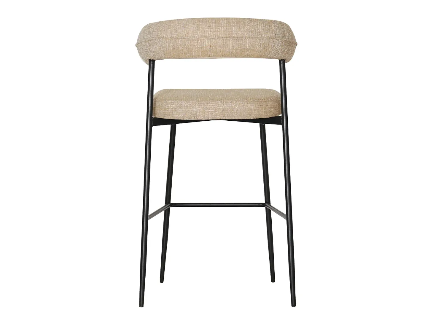 Pack de 2 taburetes de bar THEA en tejido amarillo jaspeado