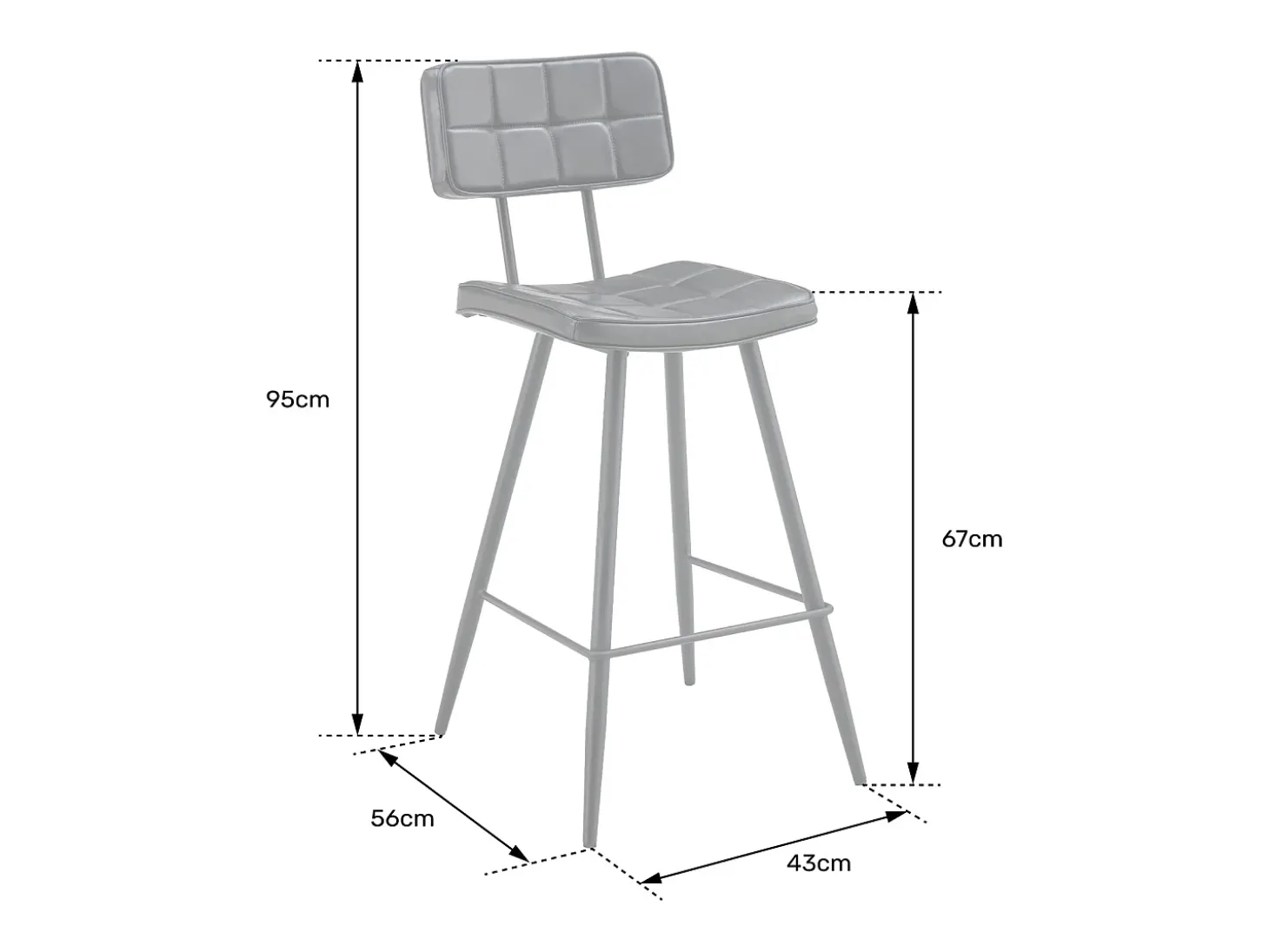 Pack de 2 taburetes de bar FERNAND de polipiel color coñac - HAPPY GARDEN