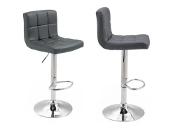 Pack de 2 taburetes de bar gris MIKE