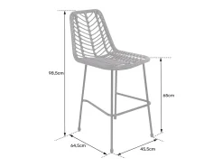 Pack de 2 taburetes de bar de ratán sintético OKA