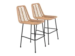 Pack de 2 taburetes de bar de ratán sintético OKA