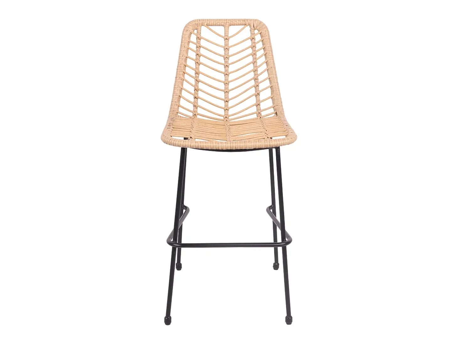 Pack de 2 taburetes de bar de ratán sintético OKA