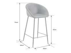 Pack de 2 taburetes de bar ACHILLE de polipiel gris oscura - HAPPY GARDEN