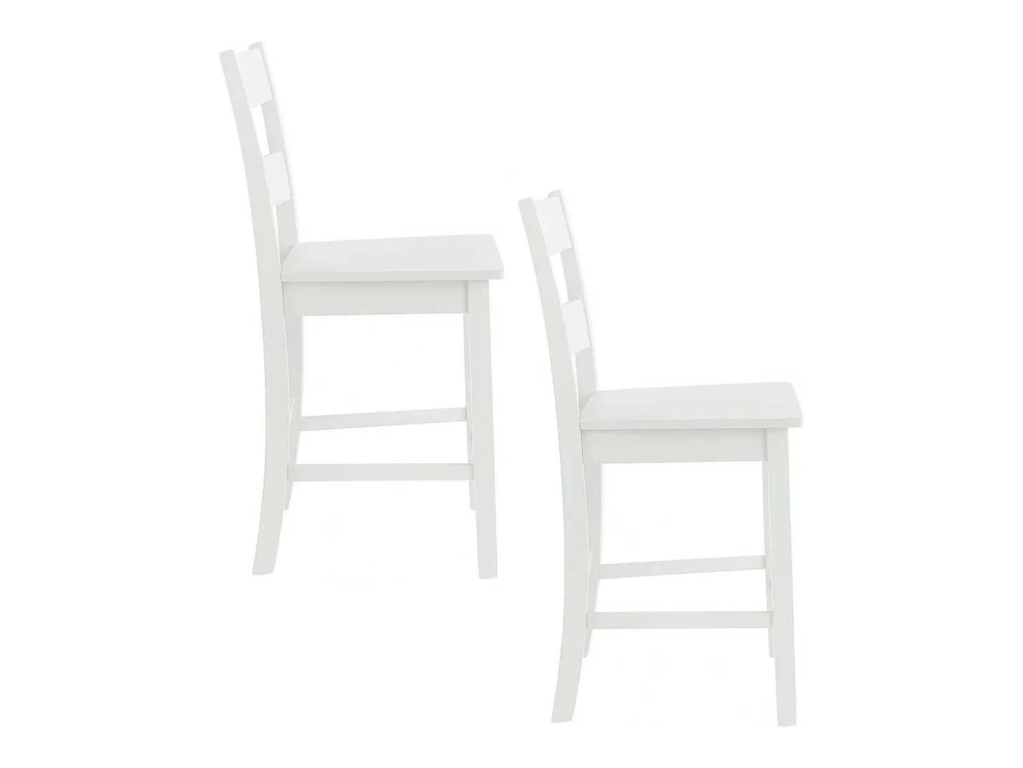Pack de 2 taburetes de 96x41x47 cm en madera maciza lacada en color blanco Tole