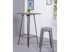 Pack de 4 taburetes metálicos de 66 cm de altura - Bistro - Metálico