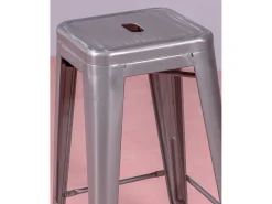 Pack de 4 taburetes metálicos de 66 cm de altura - Bistro - Metálico