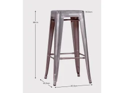 Pack de 4 taburetes metálicos de 66 cm de altura - Bistro - Metálico