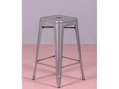 Pack de 4 taburetes metálicos de 66 cm de altura - Bistro - Metálico