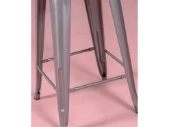 Pack de 4 taburetes metálicos de 66 cm de altura - Bistro - Metálico