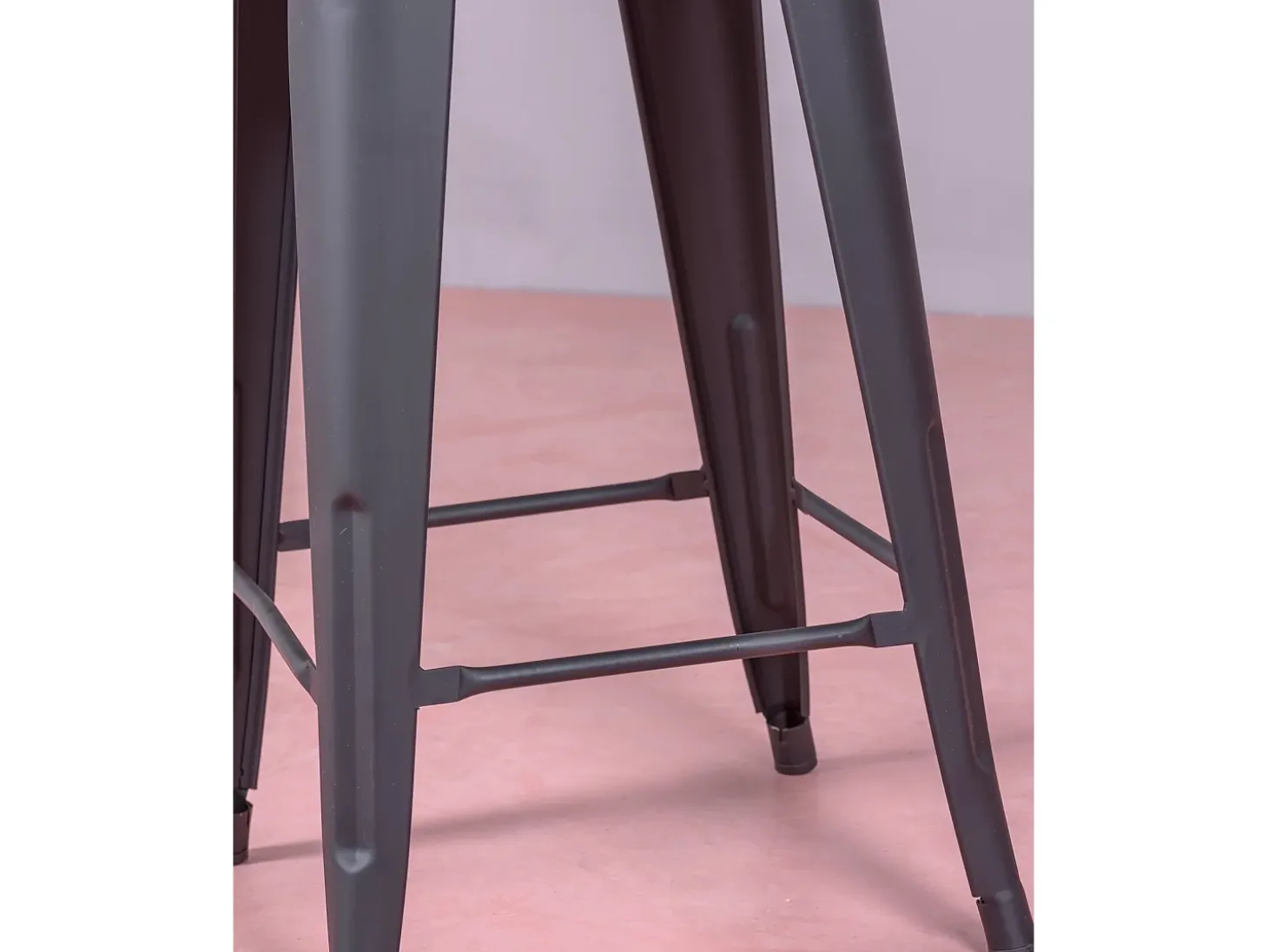 Pack de 4 taburetes metálicos de 66 cm de altura - Bistro - Negro