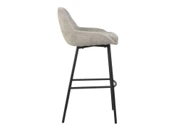 Pack de 2 taburetes para barra de 100x49x52 cm con respaldo de tela en color beige Caspi