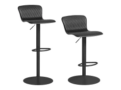 Pack de 2 taburetes Tutu Homcom altura ajustable giratorios negro 16,5-97,5x38,5x40 cm