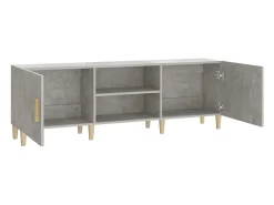 Padborg Mueble de TV madera contrachapada gris hormigón 150x30x50 cm