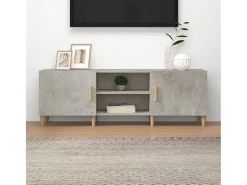 Padborg Mueble de TV madera contrachapada gris hormigón 150x30x50 cm