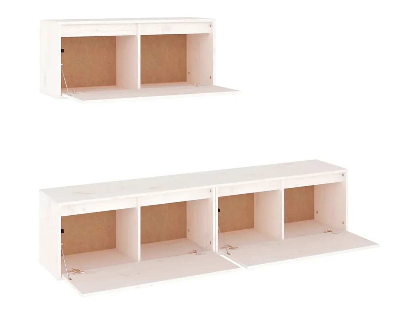 Palermo Muebles para TV 3 piezas madera maciza de pino blanco