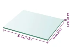 Panel de estante Vidrio transparente 30 x 25 cm