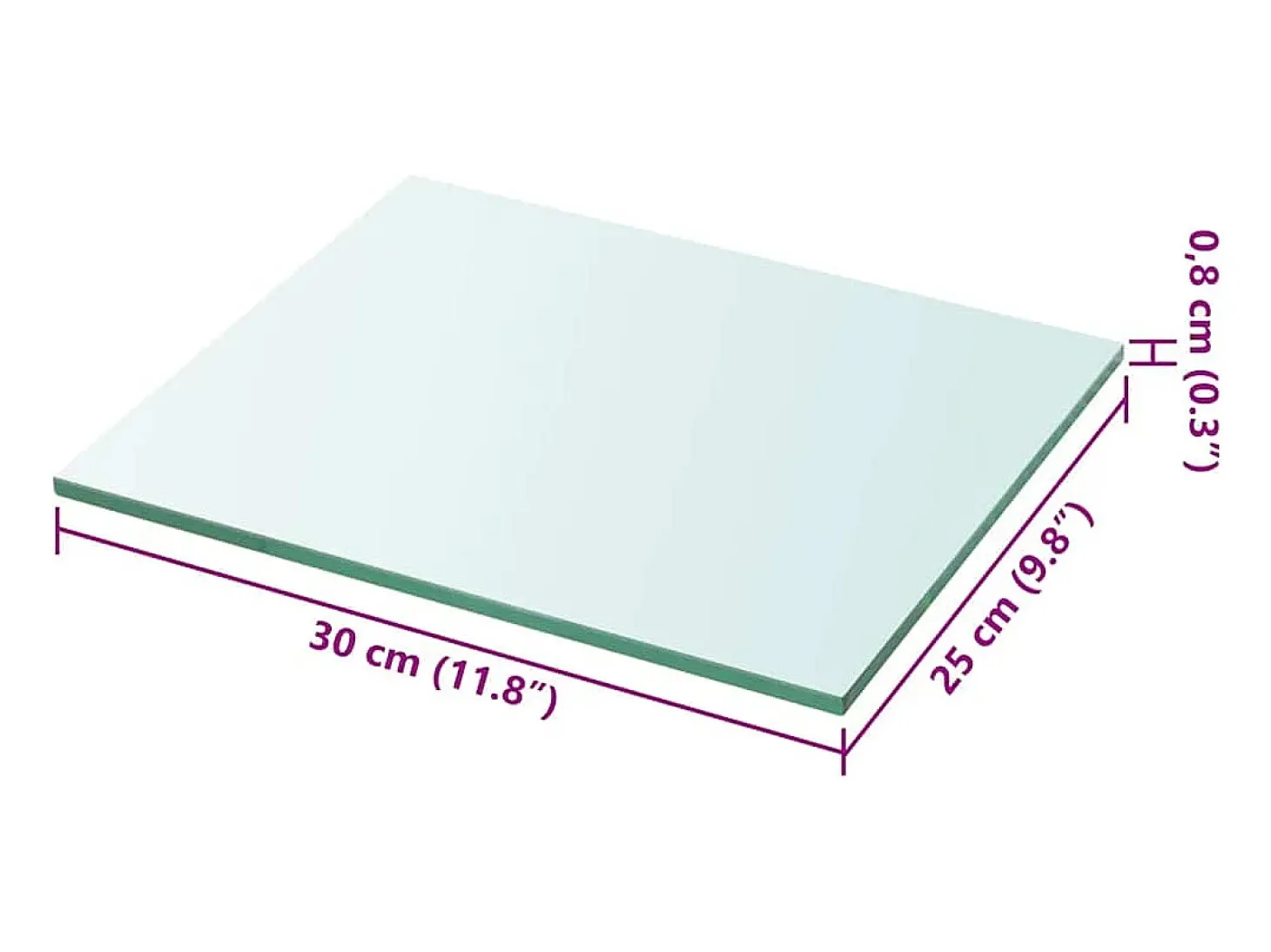 Panel de estante Vidrio transparente 30 x 25 cm