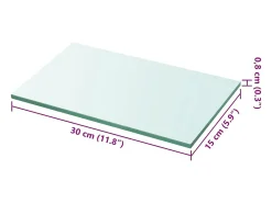 Panel de estante Vidrio transparente 30 x 15 cm