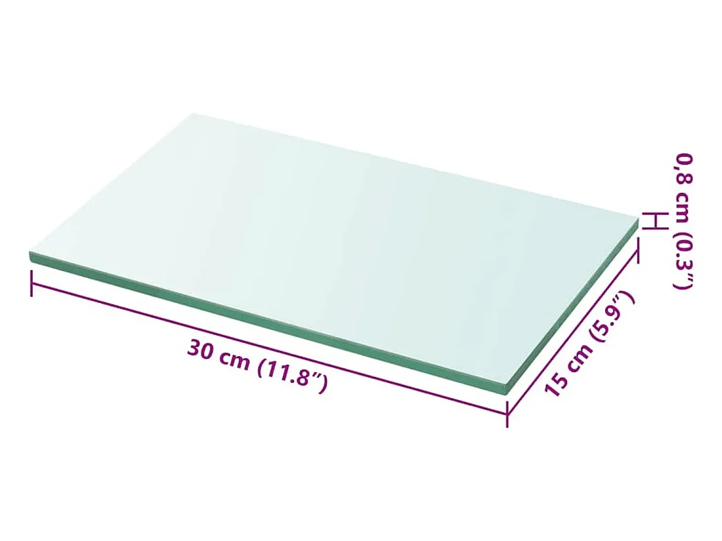Panel de estante Vidrio transparente 30 x 15 cm