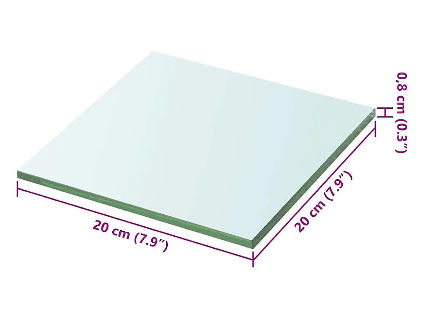 Panel de estante Vidrio transparente 20 x 20 cm