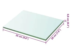 Panel de estante Vidrio transparente 20 x 25 cm
