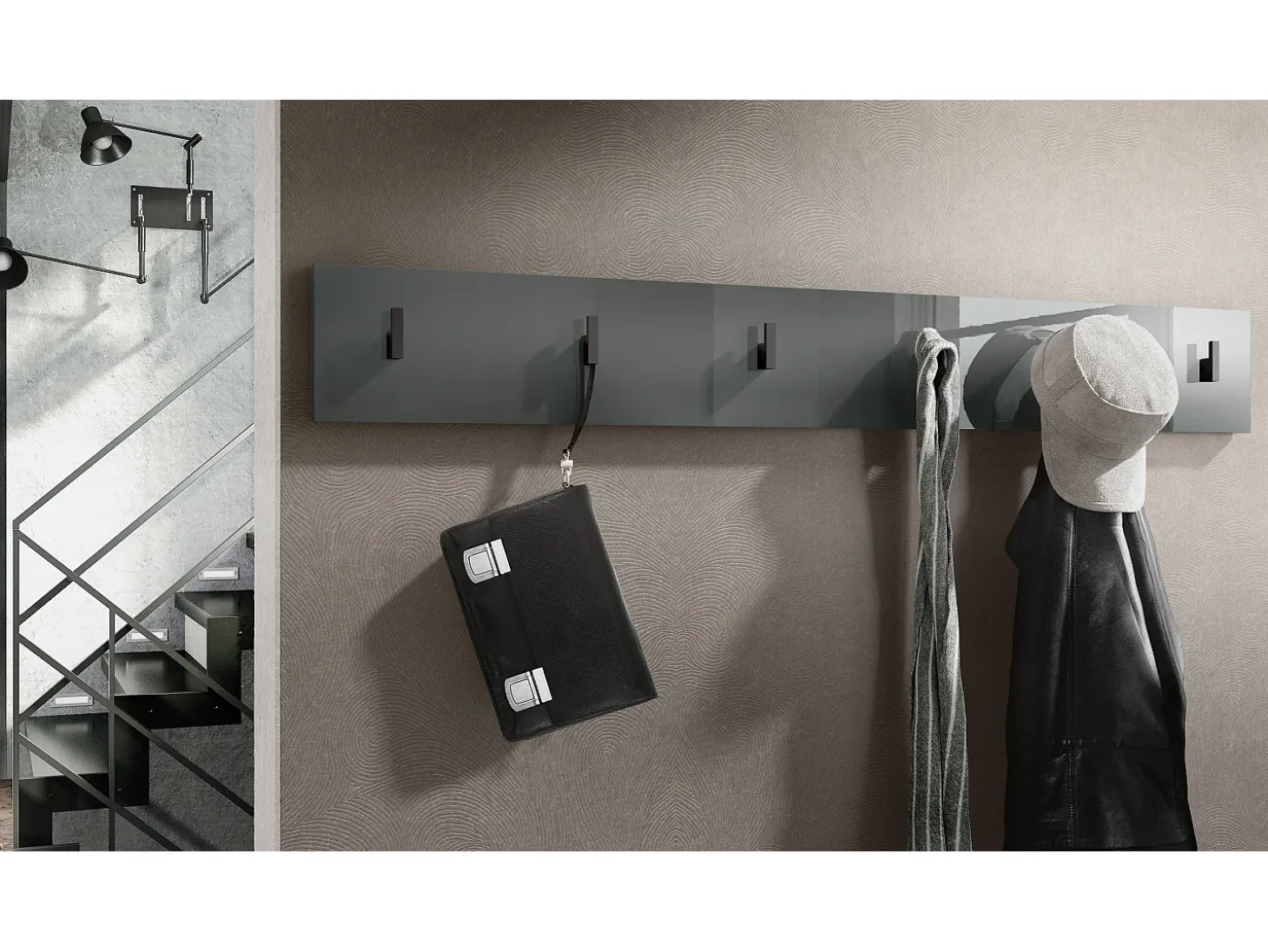 Panel de pared Linea en gris de alto brillo